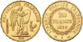 FRANCE, Troisième République (1871-1940), AV 20 francs, 1888 A, Paris. Gad. 1063. Rare. Petits coups.

Très Beau à Superbe / Very Fine - Extremely F...