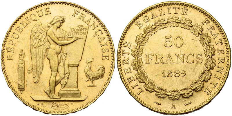 FRANCE, Troisième République (1871-1940), AV 50 francs, 1889 A, Paris. Gad. 1113...