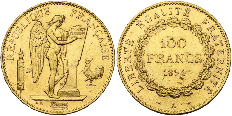 FRANCE, Troisième République (1871-1940), AV 100 francs, 1894 A, Paris. Seulemen...