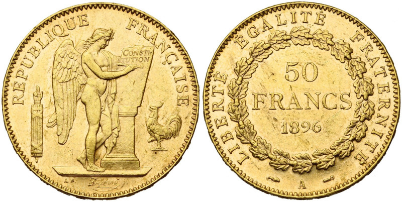 FRANCE, Troisième République (1871-1940), AV 50 francs, 1896 A, Paris. Seulement...