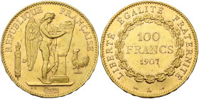 FRANCE, Troisième République (1871-1940), AV 100 francs, 1907 A, Paris. Gad. 1137a; Fr. 590. Petits coups.

Très Beau à Superbe / Very Fine - Extrem...