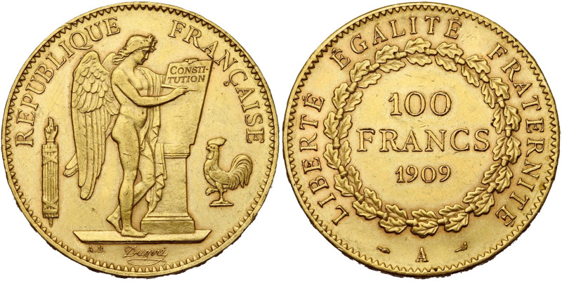 FRANCE, Troisième République (1871-1940), AV 100 francs, 1909 A, Paris. Gad. 113...