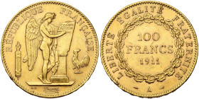 FRANCE, Troisième République (1871-1940), AV 100 francs, 1911 A, Paris. Gad. 1137a; Fr. 590. Légèrement nettoyé. Coups sur la tranche.

Très Beau à ...