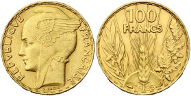 FRANCE, Troisième République (1871-1940), AV 100 francs, 1929. Type Bazor. Tranche inscrite en relief. Gad. 1148; Fr. 598. De la plus haute rareté. Gr...