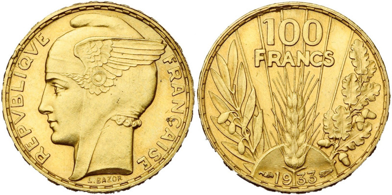 FRANCE, Troisième République (1871-1940), AV 100 francs, 1933. Type Bazor. Tranc...
