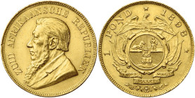 AFRIQUE DU SUD, Zuid Afrikaansche Republiek (1852-1902), AV 1 pond, 1898. Fr. 2. Nettoyé.

Très Beau / Very Fine