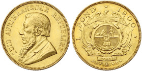 AFRIQUE DU SUD, Zuid Afrikaansche Republiek (1852-1902), AV 1 pond, 1900. Fr. 2.

Très Beau à Superbe / Very Fine - Extremely Fine