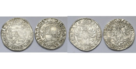 ALLEMAGNE, lot de 2 p.: Emden et Oldenburg, Gulden de 28 Stüber, s.d., au titre de Ferdinand II (1619-1637). Dav. 507, 714 (frappe faible).

Très Be...