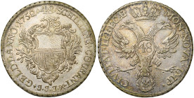 ALLEMAGNE, LÜBECK, Ville libre, AR Taler de 48 Schilling, 1752 JJJ. D/ Ecu de la ville dans un cartouche orné. R/ Aigle impériale couronnée. Behrens 2...