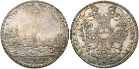 ALLEMAGNE, NUREMBERG, Ville impériale, AR Konventionstaler, 1765 SR. Au titre de Joseph II. D/ Vue de la ville. R/ Aigle impériale couronnée. Kellner ...