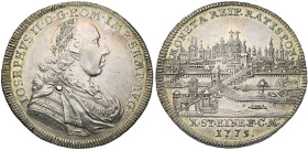 ALLEMAGNE, RATISBONNE (REGENSBURG), Ville impériale, AR Konventionstaler, 1775. Au titre de Joseph II. D/ B. l., dr. et cuir. de l'empereur à d. R/ Vu...