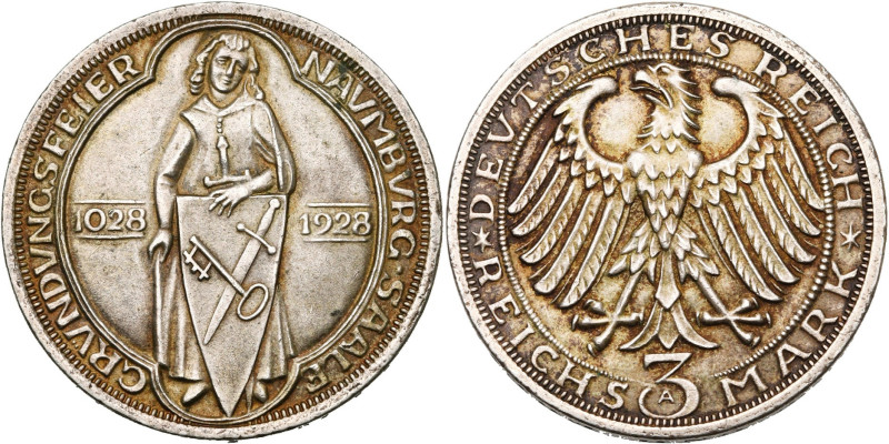 ALLEMAGNE, République de Weimar, (1919-1933), AR 3 Reichsmark, 1928 A. 900e anni...