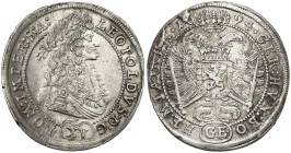 SAINT EMPIRE, Léopold Ier (1657-1705), AR 15 Kreuzer, 1694 GE, Prague. D/ B. l. et cuir. à d. R/ Aigle impériale couronnée. Her. 996. 5,53 g. Flan ond...