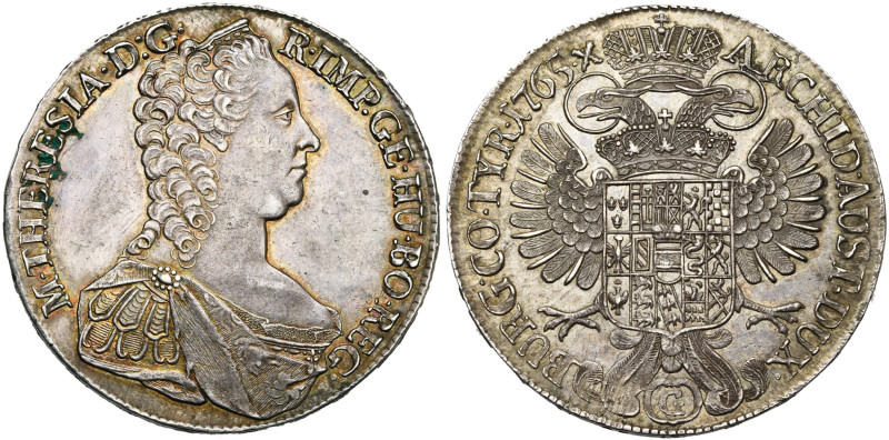 SAINT EMPIRE, Marie-Thérèse (1740-1780), AR Taler, 1765 G, Günzburg. D/ B. à d. ...
