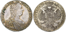 SAINT EMPIRE, Marie-Thérèse (1740-1780), AR Taler, 1765 G, Günzburg. D/ B. à d. R/ Aigle impériale couronnée. Her. 592; Eypeltauer 76; Dav. 1147. 28,0...