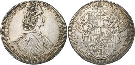 SAINT EMPIRE, OLMÜTZ, Evêché, Wolfgang von Schrattenbach (1711-1738), AR Taler, 1724. D/ B. de l'évêque à d. R/ Grand écu ovale sous une mitre, une cr...