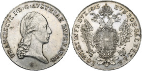 AUTRICHE, François Ier (1806-1835), AR Taler, 1815 C, Prague. D/ B. l. à d. R/ Aigle impériale couronnée. Jaeckel 175; Her. 299; Dav. 6. Nettoyé. Coup...