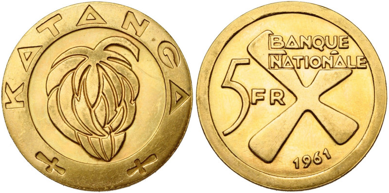 CONGO, KATANGA, République (1960-1963), AV 5 francs, 1961. Fr. 1.

Superbe / E...