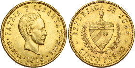 CUBA, République (1902-), AV 5 pesos, 1915. Jose Marti. Fr. 4.

Très Beau / Very Fine