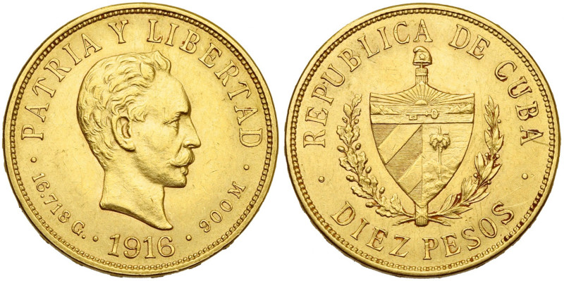 CUBA, République (1902-), AV 10 pesos, 1916. Jose Marti. Fr. 3. Fines griffes.
...