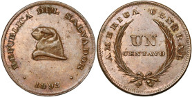 EL SALVADOR, République (1839-), AR centavo, 1893. K.M. 108. Rare.

Très Beau à Superbe / Very Fine - Extremely Fine
