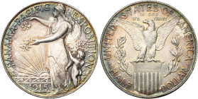 ETATS-UNIS, AR 1/2 dollars, 1915 S. Panama Pacific Exposition à San Francisco. K.M. 135. Belle patine.

Superbe / Extremely Fine