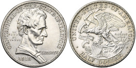 ETATS-UNIS, AR 1/2 dollar, 1918. Lincoln - Illinois centennial. K.M. 143.

Superbe / Extremely Fine