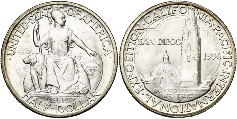 ETATS-UNIS, AR 1/2 dollar, 1936 D. San Diego - California-Pacific Exhibition. K....