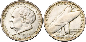 ETATS-UNIS, AR 1/2 dollar, 1936. Bridgeport, Connecticut centennial. K.M. 175. Fine griffe au revers. Petits coups.

presque Superbe / about Extreme...