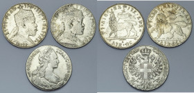 ETHIOPIE, Menelik II (1889-1913), AR lot de 3 p.: Menelik II, 1 birr, EE 1889 et 1892; Colonie italienne d'Erythrée, Victor Emmanuel lII, tallero, 191...