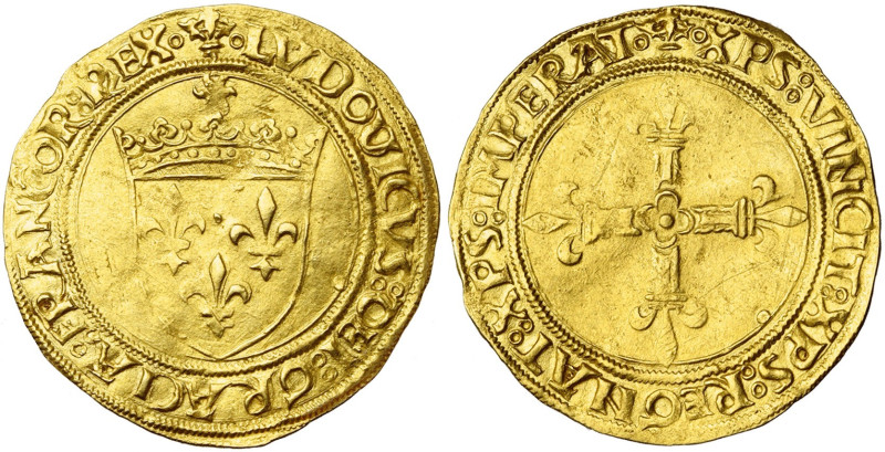 FRANCE, Royaume, Louis XII (1498-1515), AV écu d'or au soleil, s.d., point 11e (...