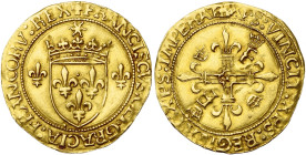 FRANCE, Royaume, François Ier (1515-1547), AV écu d'or au soleil, 2e émission (mai 1519), point 18e, Paris. 4e type. D/ Ecu de France couronné entre d...