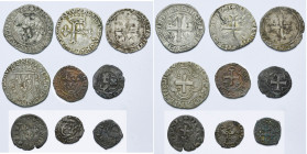 FRANCE, Royaume, François Ier (1515-1547), lot de 9 p.: grand blanc à la couronne, Dijon; dizain Franciscus, Limoges; douzain du Dauphiné; double tour...