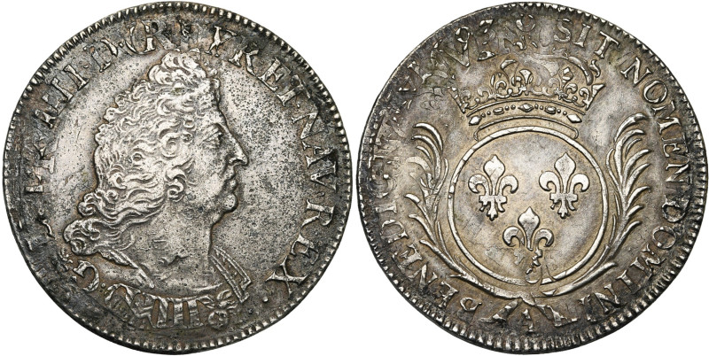 FRANCE, Royaume, Louis XIV (1643-1715), AR écu aux palmes, 1693 A, Paris. 2e réf...