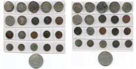 FRANCE, Royaume, lot de 21 p.: Henri II, teston, 1559 et 1560, Lyon; Henri III, franc, 1576, Rouen et 1579, Bayonne; quart d'écu, 1581 et date illisib...