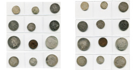 FRANCE, Royaume, lot de 12 p., dont: Charles VIII, douzain du Dauphiné (surfrappé); Louis XIV, demi-écu à la mèche longue, 1655, Rennes; demi-écu aux ...