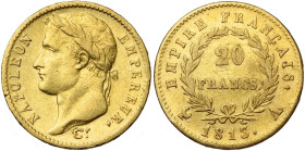 FRANCE, Napoléon Ier (1804-1814), AV 20 francs, 1813 A, Paris. Gad. 1025.

Beau à Très Beau / Fine - Very Fine
