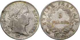 FRANCE, Napoléon Ier (1804-1814), AR 5 francs, 1813 I, Limoges. Gad. 584.

Très Beau / Very Fine