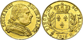FRANCE, Louis XVIII en exil (1815), AV 20 francs, 1815 R, Londres. Gad. 1027; Fr. 531.

Très Beau à Superbe / Very Fine - Extremely Fine