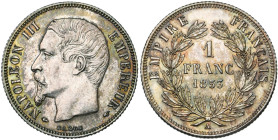 FRANCE, Napoléon III (1852-1870), AR 1 franc, 1853 A, Paris. Gad. 460. Champ brillant.

Superbe / Extremely Fine