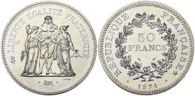 FRANCE, Cinquième République (1959-), AR 50 francs, 1974. Essai. Gad. 882.

Fleur de Coin / Uncirculated