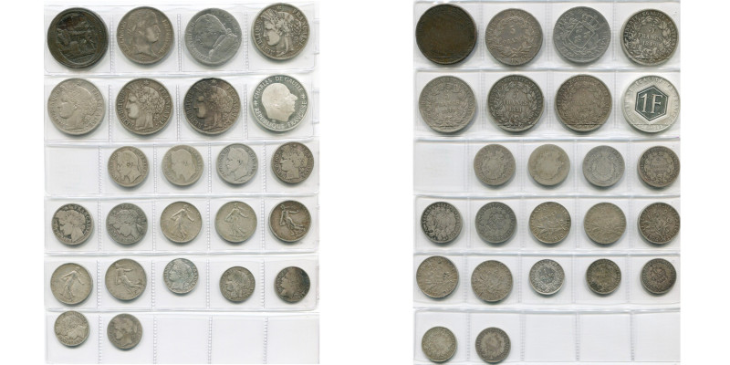 FRANCE, lot de 24 p.: Constitution, 5 sols au serment, 1792; Napoléon Ier, 5 fra...