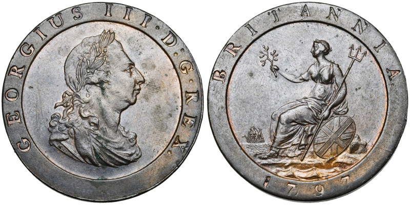 GRANDE-BRETAGNE, Georges III (1760-1820), Cu penny, 1797. Cartwheel. D/ B. l., d...