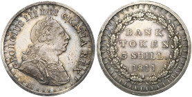GRANDE-BRETAGNE, Georges III (1760-1820), AR 3 shillings, 1811. Bank of England. 1er type. S. 3769. Fines griffes. Belle patine.

presque Superbe / ...