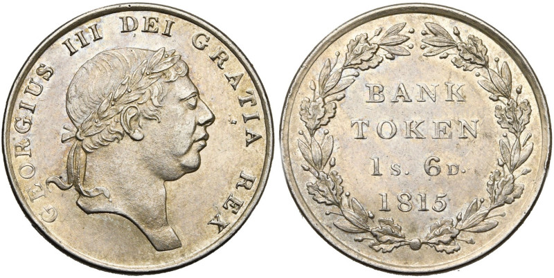 GRANDE-BRETAGNE, Georges III (1760-1820), AR 18 pence, 1815. Bank of England. S....