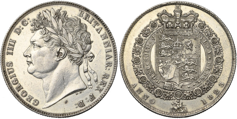 GRANDE-BRETAGNE, Georges IV (1820-1830), AR demi-couronne, 1823. 2e type. S. 380...