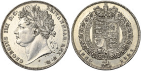 GRANDE-BRETAGNE, Georges IV (1820-1830), AR demi-couronne, 1823. 2e type. S. 3808. Nettoyée. Fines griffes.

presque Superbe / about Extremely Fine
