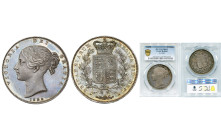 GRANDE-BRETAGNE, Victoria (1837-1901), couronne, 1839. Premier type à la jeune tête. Tranche lisse. S. 3882. Très rare. Avec l'orientation du revers l...