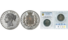 GRANDE-BRETAGNE, Victoria (1837-1901), AR demi-couronne, 1839. Premier type à la jeune tête. Tranche lisse. S. 3887. Très rare. Belle patine. Légers c...