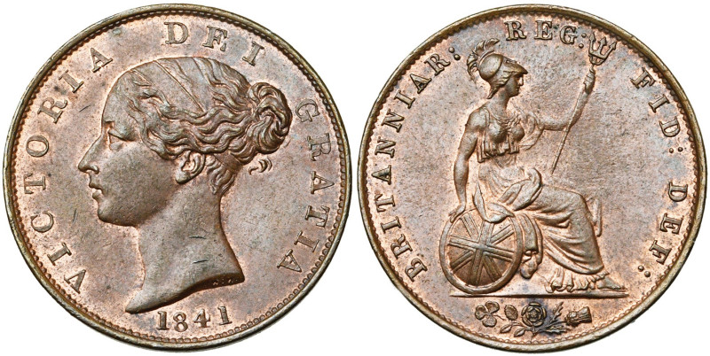 GRANDE-BRETAGNE, Victoria (1837-1901), Cu halfpenny, 1841. S. 3949. Petits coups...